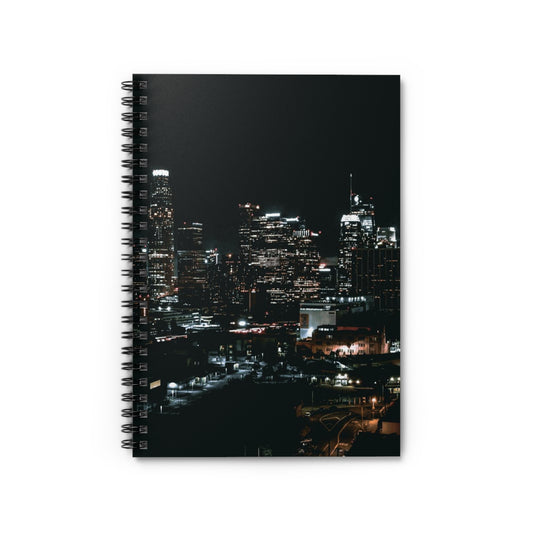 Aerial Landscape - LA Skyline At Night Spiral Notebook