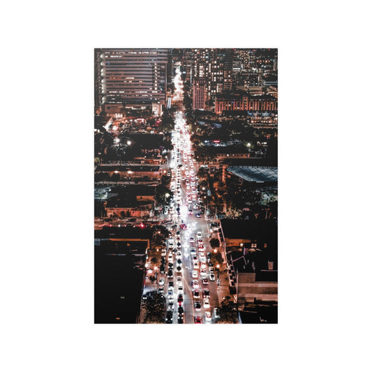 Aerial Landscape - Downtown San Jose Skyline At Night Poster 24" x 36"