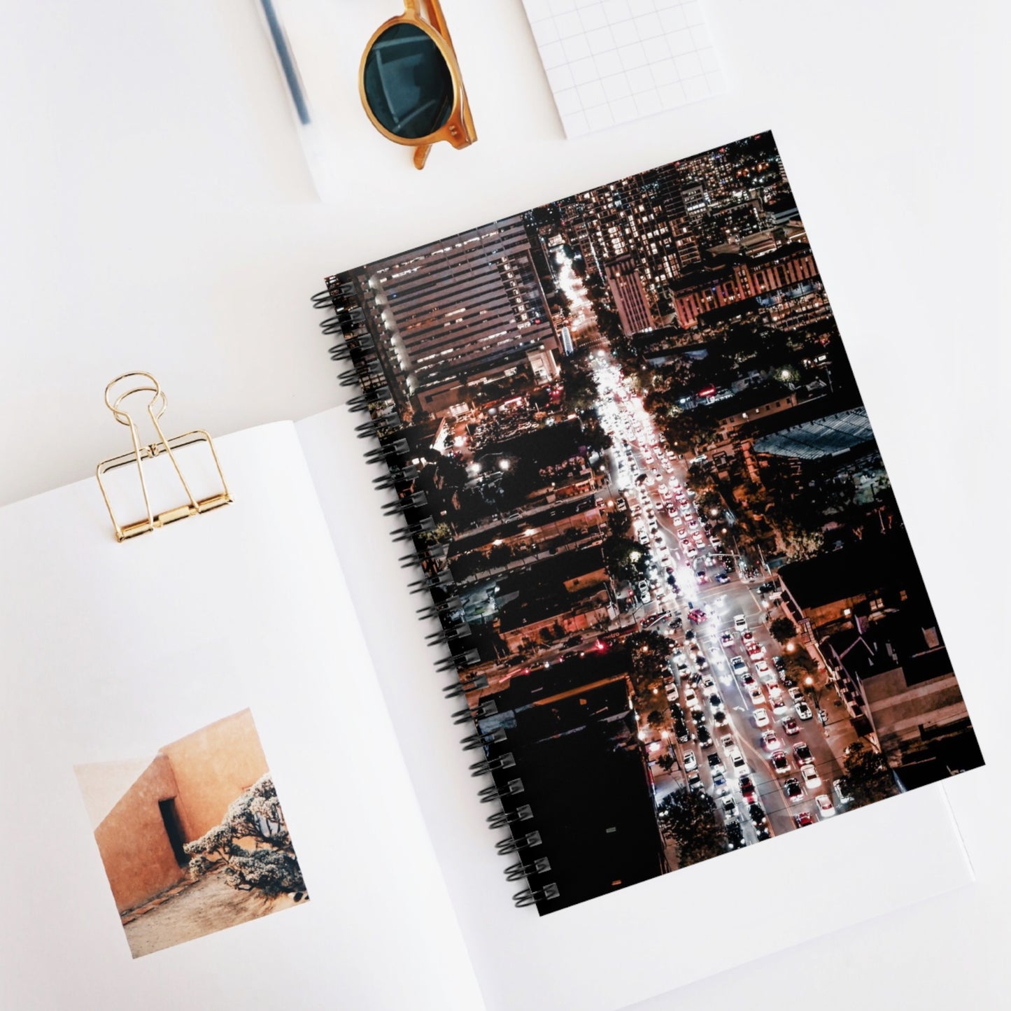 Aerial Landscape - Downtown San Jose Skyline At Night Spiral Notebook