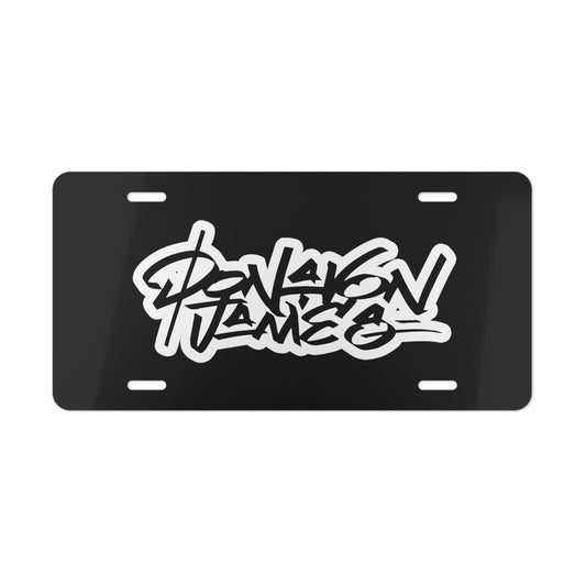 Donavon James Outline Logo Vanity Plate