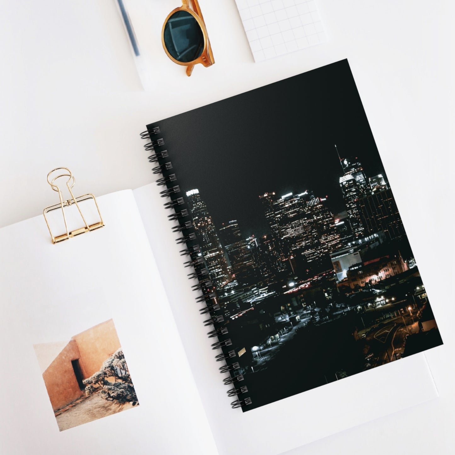 Aerial Landscape - LA Skyline At Night Spiral Notebook