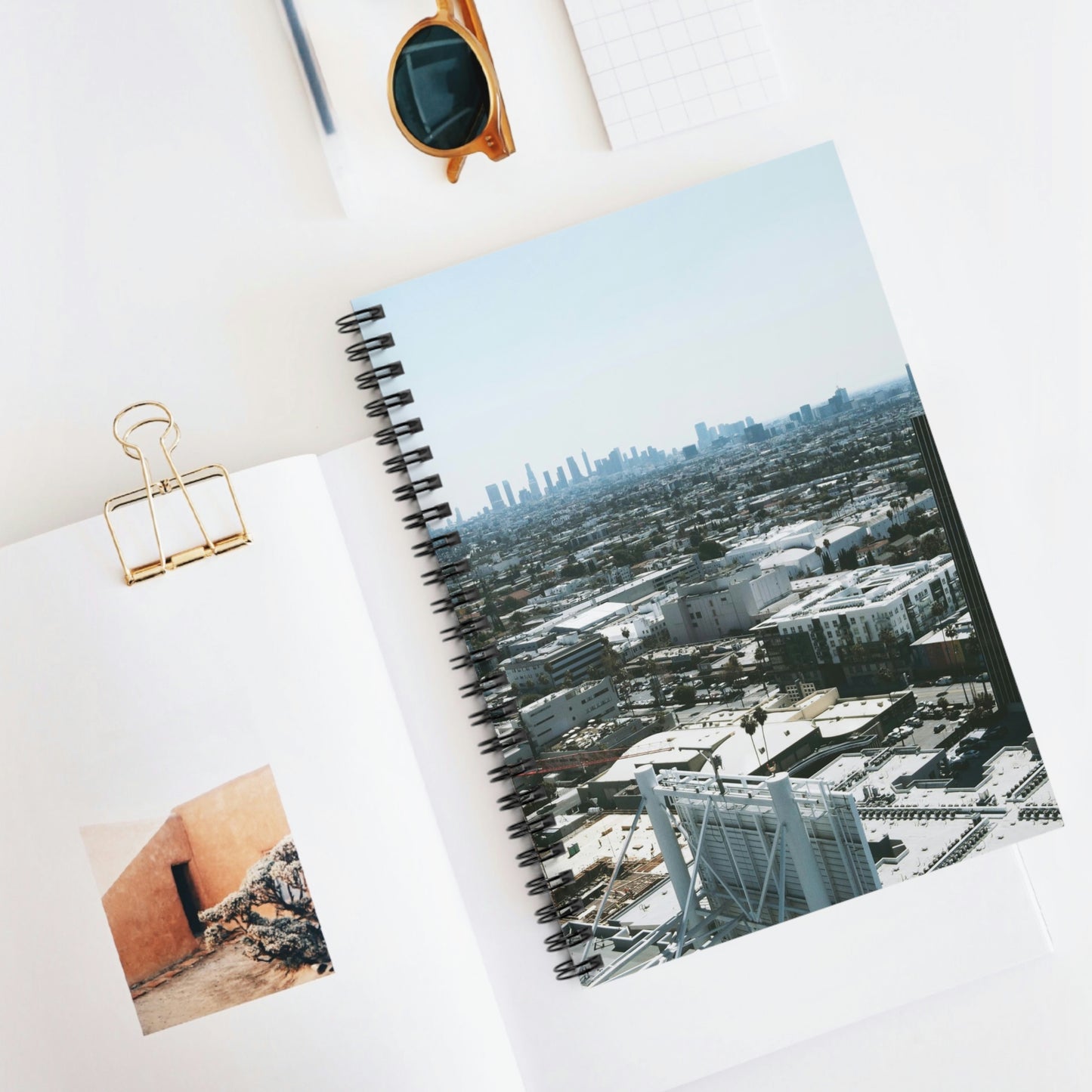 Aerial Landscape - LA Daytime Skyline Spiral Notebook